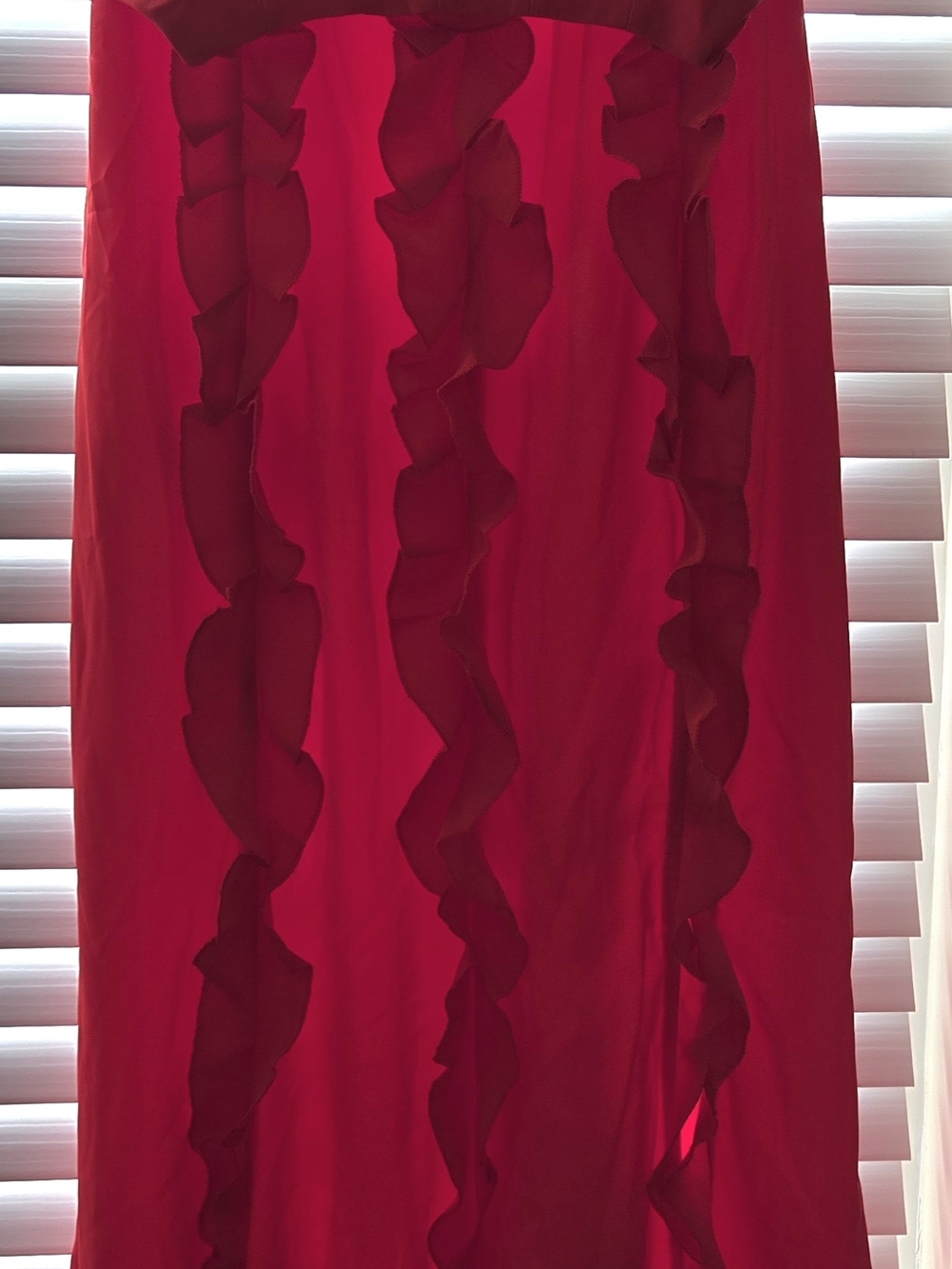 Red Ruffle-Trim Maxi Dress - Picture 2 of 3